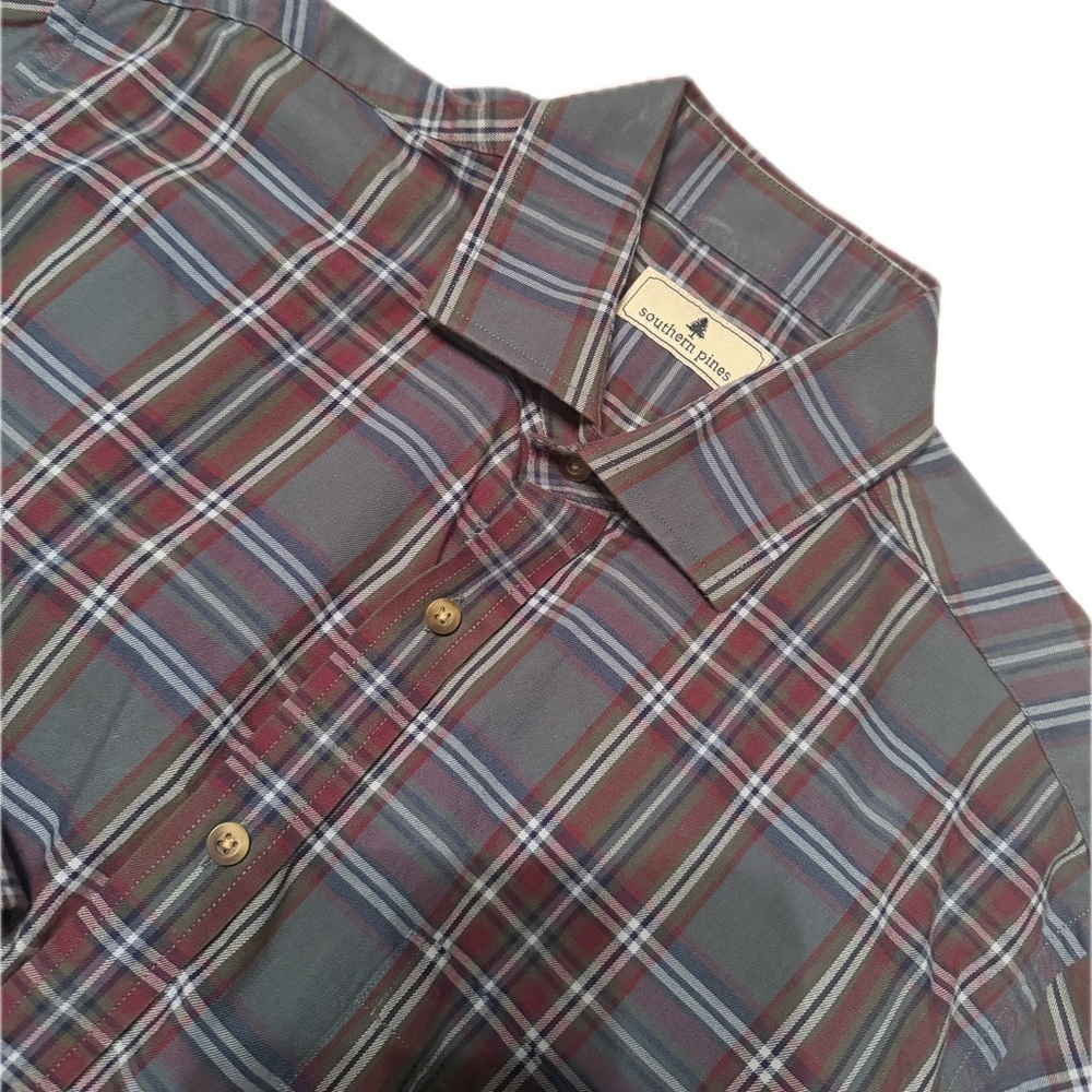 Southern Pines Plaid Button Down - Red and Green - Christmas